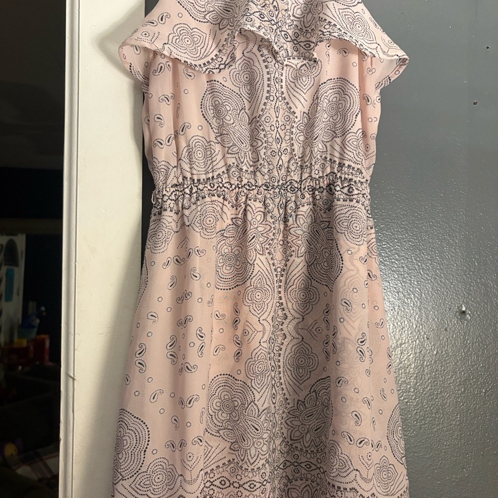 Pink Paisley Asymmetrical Dress Kids size 7/8 - Picture 3 of 9